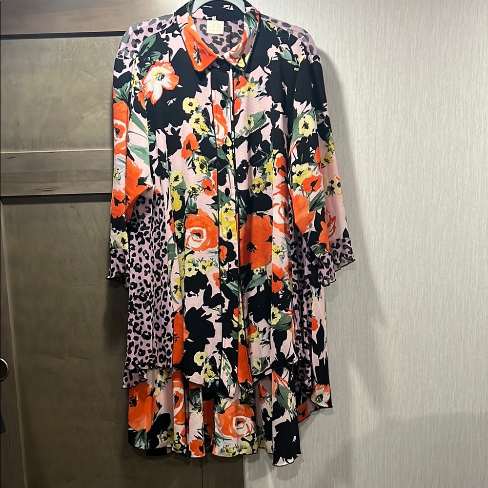 Floral and Animal Print Blouse